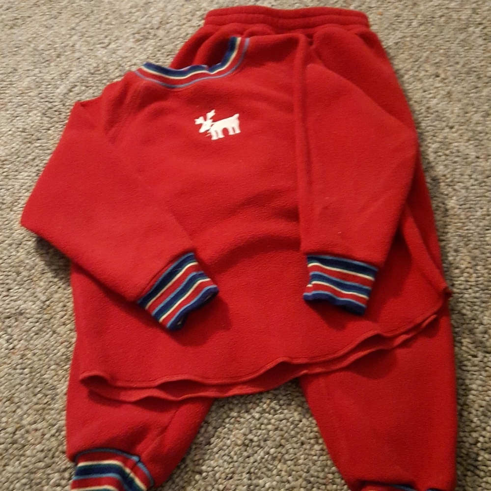 Unisex L.L. Bean Red Fleece Pj Set (3t)